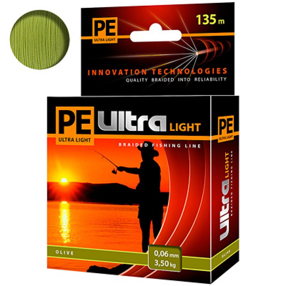 Плетеный шнур PE ULTRA LIGHT Olive 0,06mm 135m