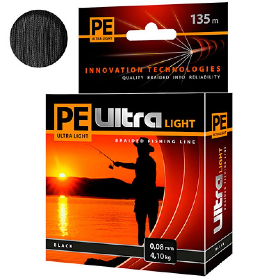 Плетеный шнур PE ULTRA LIGHT Black 0,08mm 135m