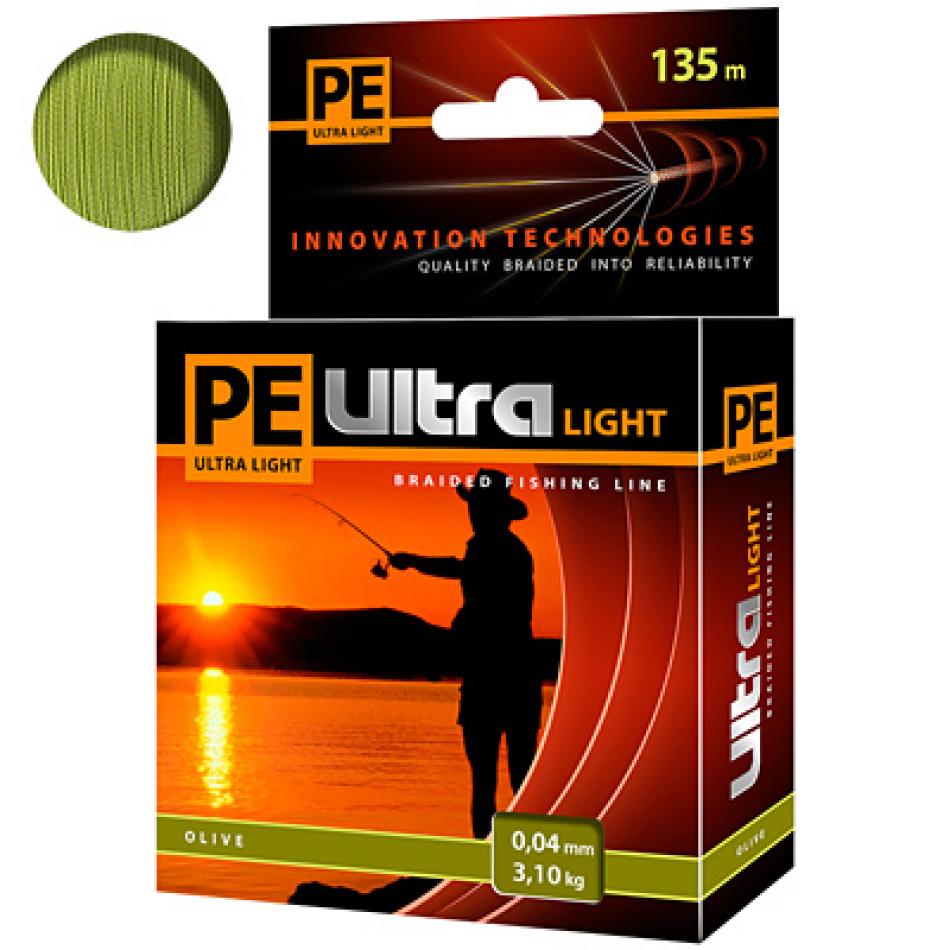 Плетеный шнур PE ULTRA LIGHT Olive 0,04mm 135m