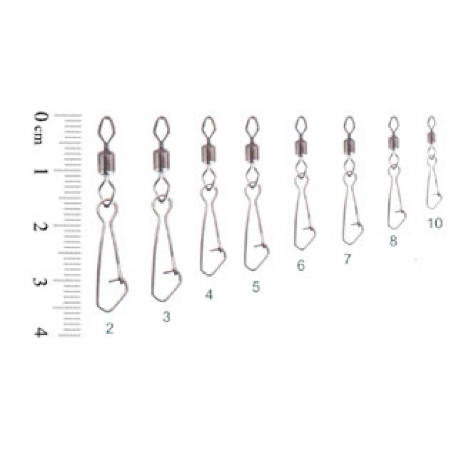 Вертлюг Rubicon Rolling Swivel w/Hooks snap-Diamond eye 71067-02 №2, тест 25кг.