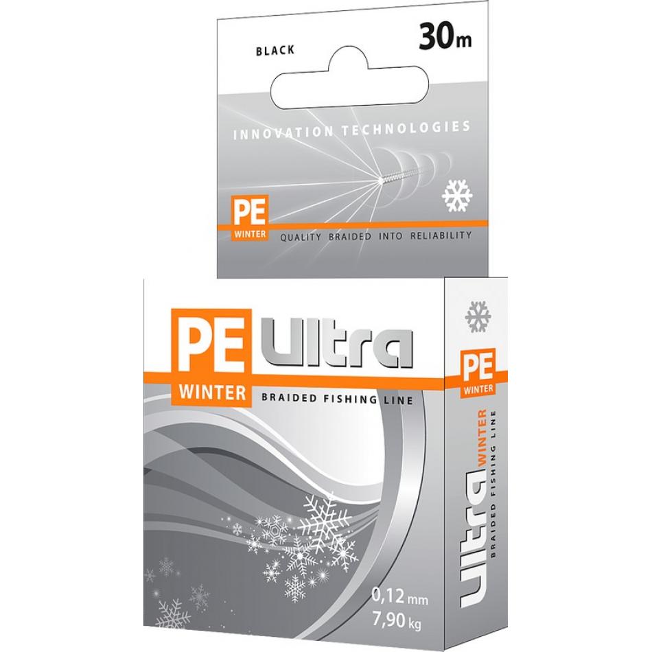 Леска плетеная AQUA PE ULTRA Winter 30m 0.16mm, black