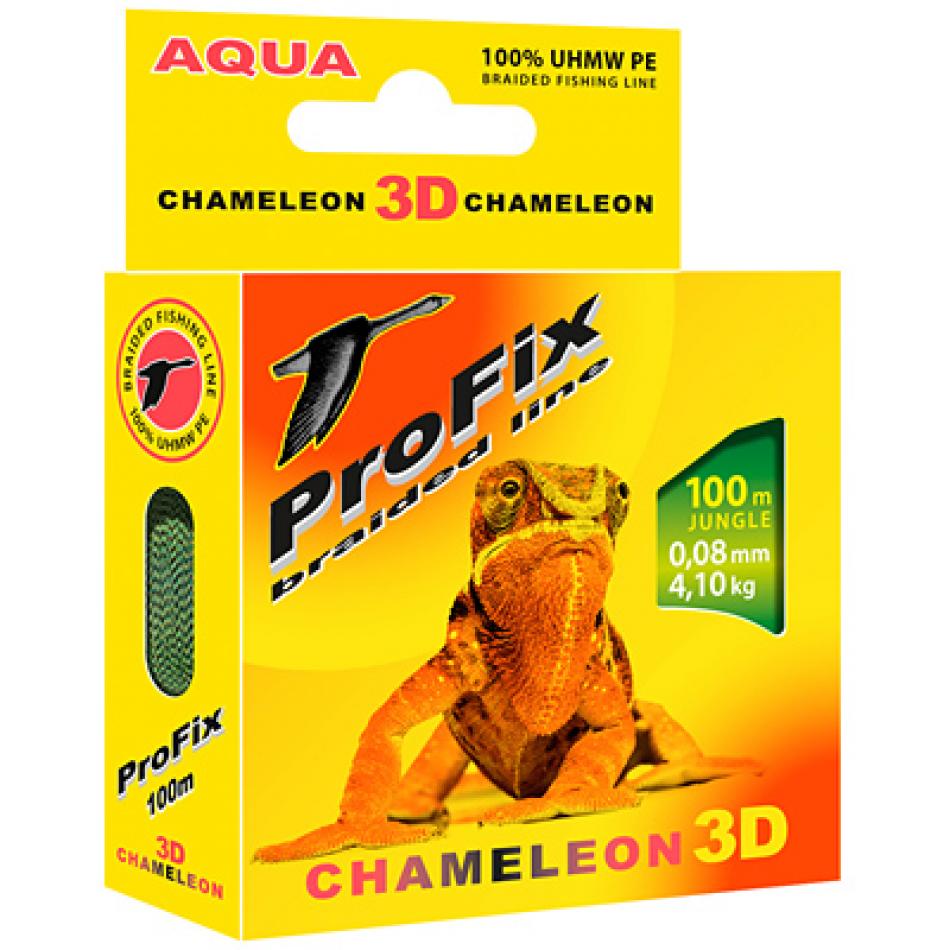 Леска плетеная AQUA PROFIX Chameleon 3D 100m jungle, 0.08mm